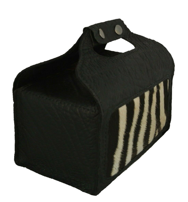 (image for) Zebra & Black Cape Buffalo Hide 4 Box Shot Shell Carrier